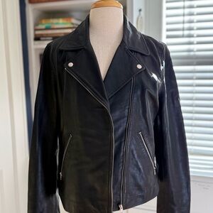 Quince Black Leather Jacket NWT